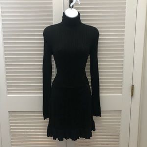 IISLI Black Knit turtleneck dress NWT